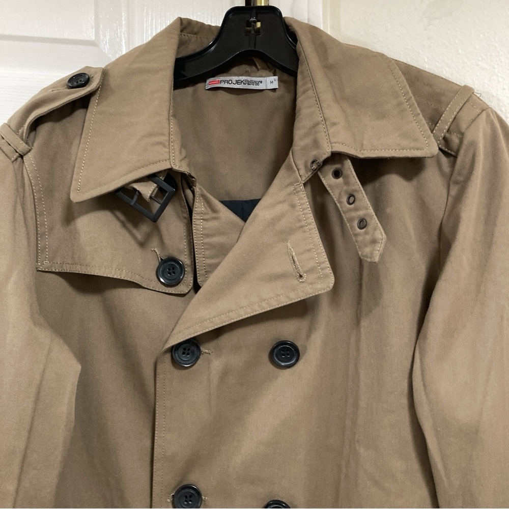 Projek Raw Jacket Coat Men’s Brown Size M Double Breasted Outdoor Winter Travel - Picture 3 of 15